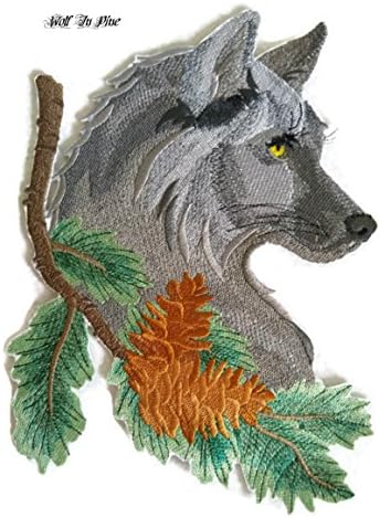 מעבר לטבע שזורה בחוטים, ממלכת החיות המדהימה [זאב באורן] [בהתאמה אישית וייחודית] ברזל רקום על תיקון/תפירה [9.37
